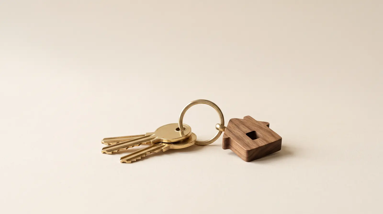 Llaves de casa con llavero de madera