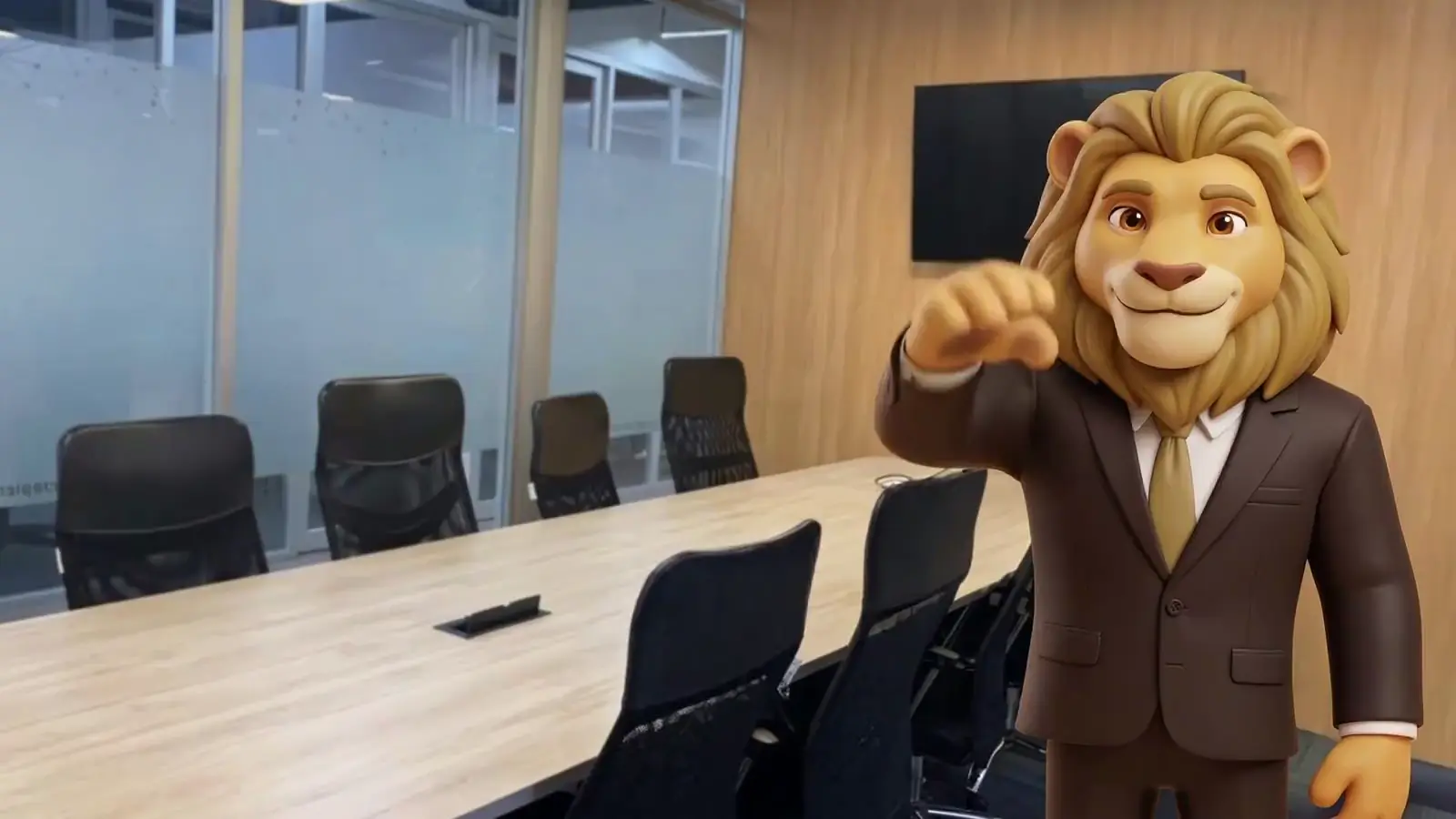 Tomás, la mascota del despacho, invita a pasar a la sala de juntas