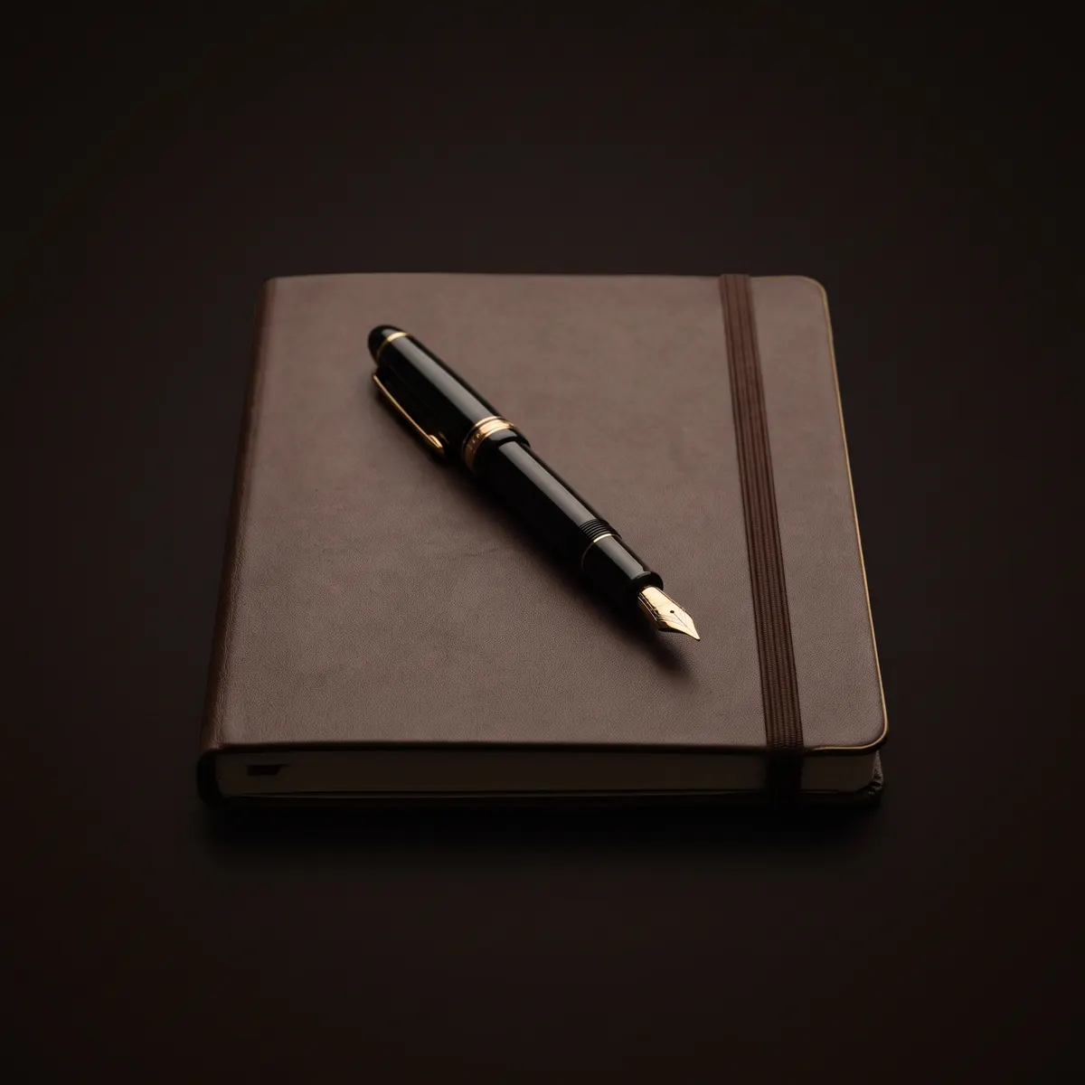 Libreta de piel con pluma fuente