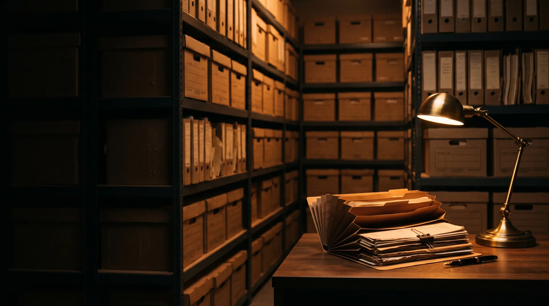 Archivo de expedientes y pagarés en un despacho de abogados