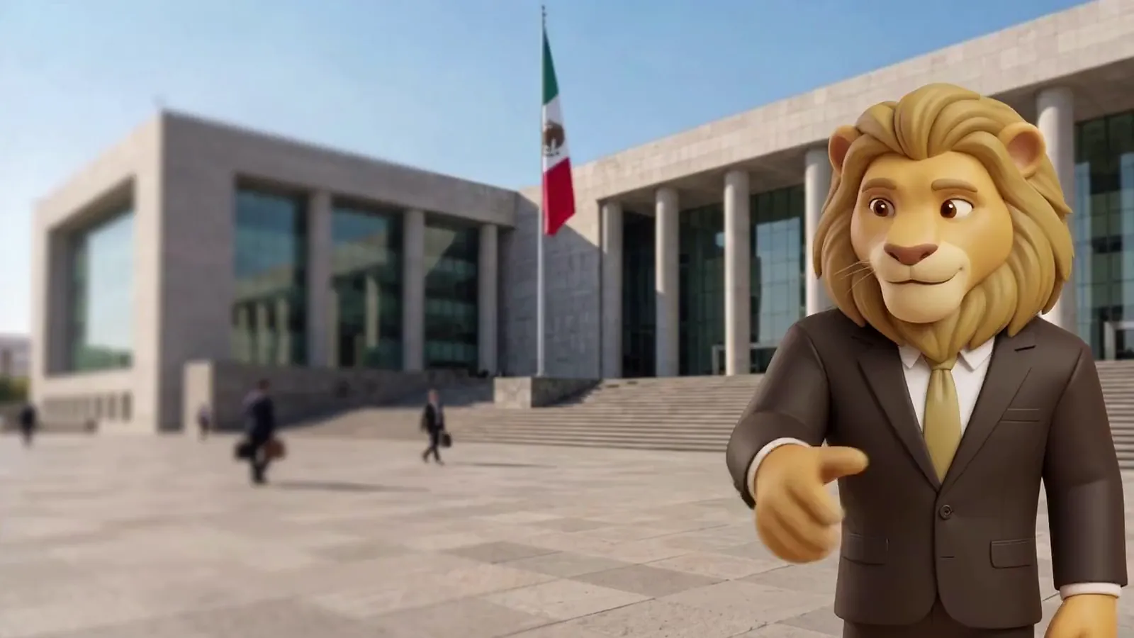 Tomás, la mascota del despacho, invita a unirse al equipo frente a los juzgados